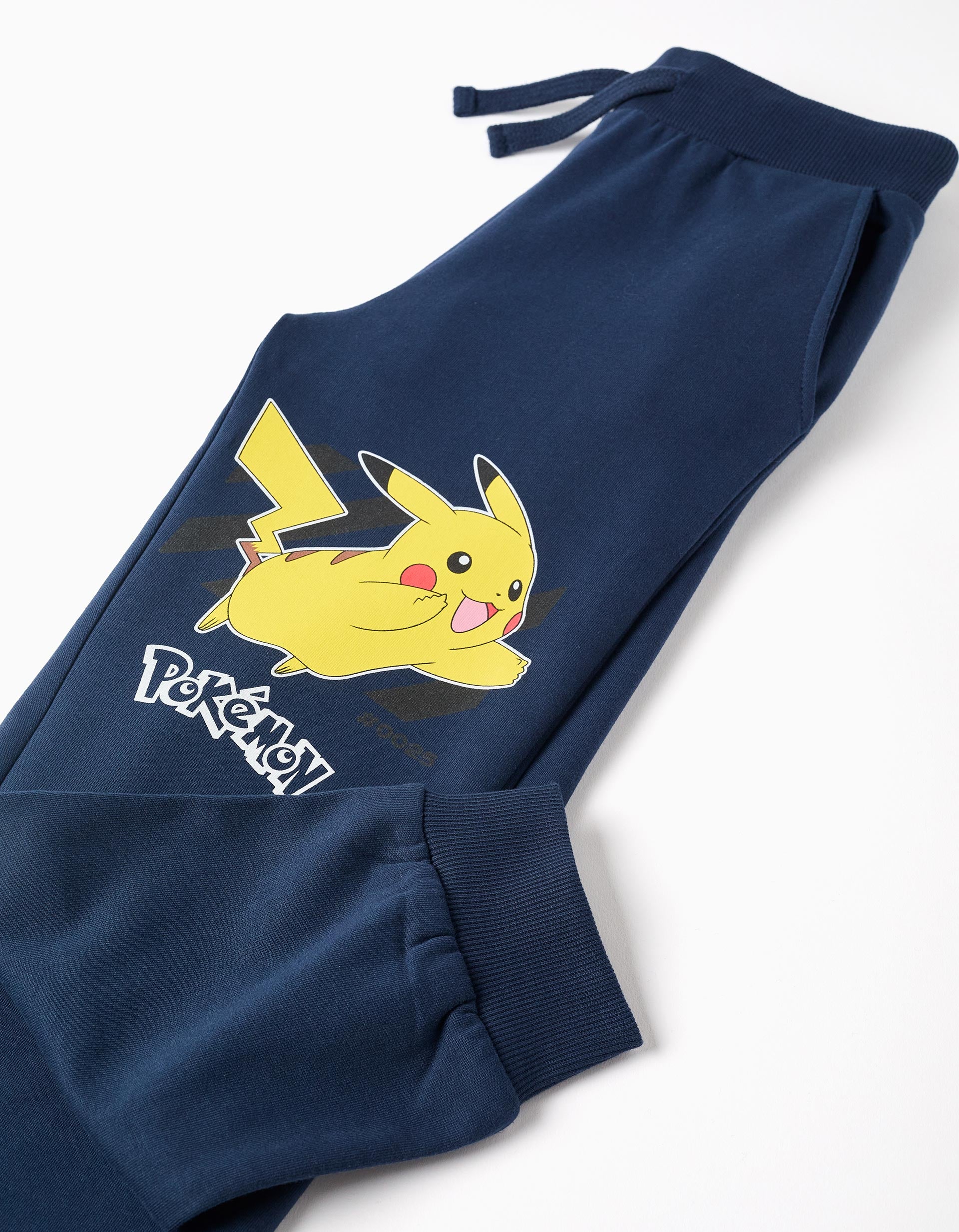 Joggers de algodão cardado com estampado Pikachu para menino, azul-escuro