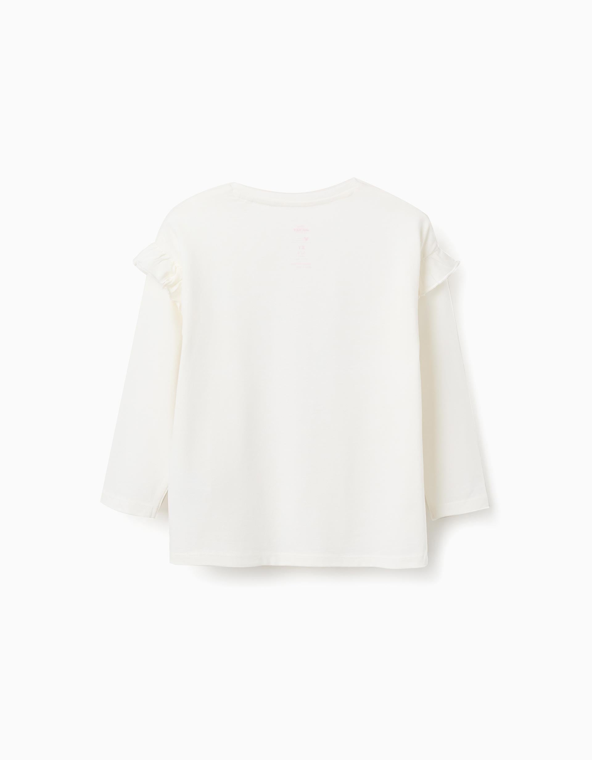 Long sleeve cotton T-shirt with Minnie for girls, white