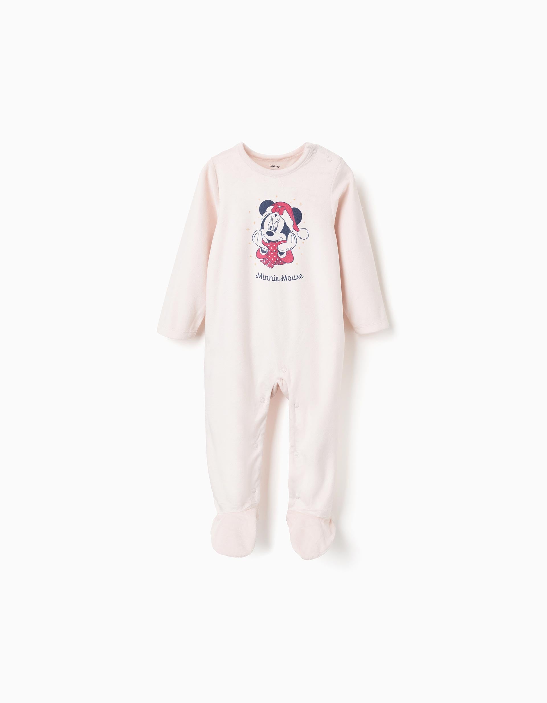 Grenouillère en velours avec Minnie pour nouveau-née et bébé fille, beige
