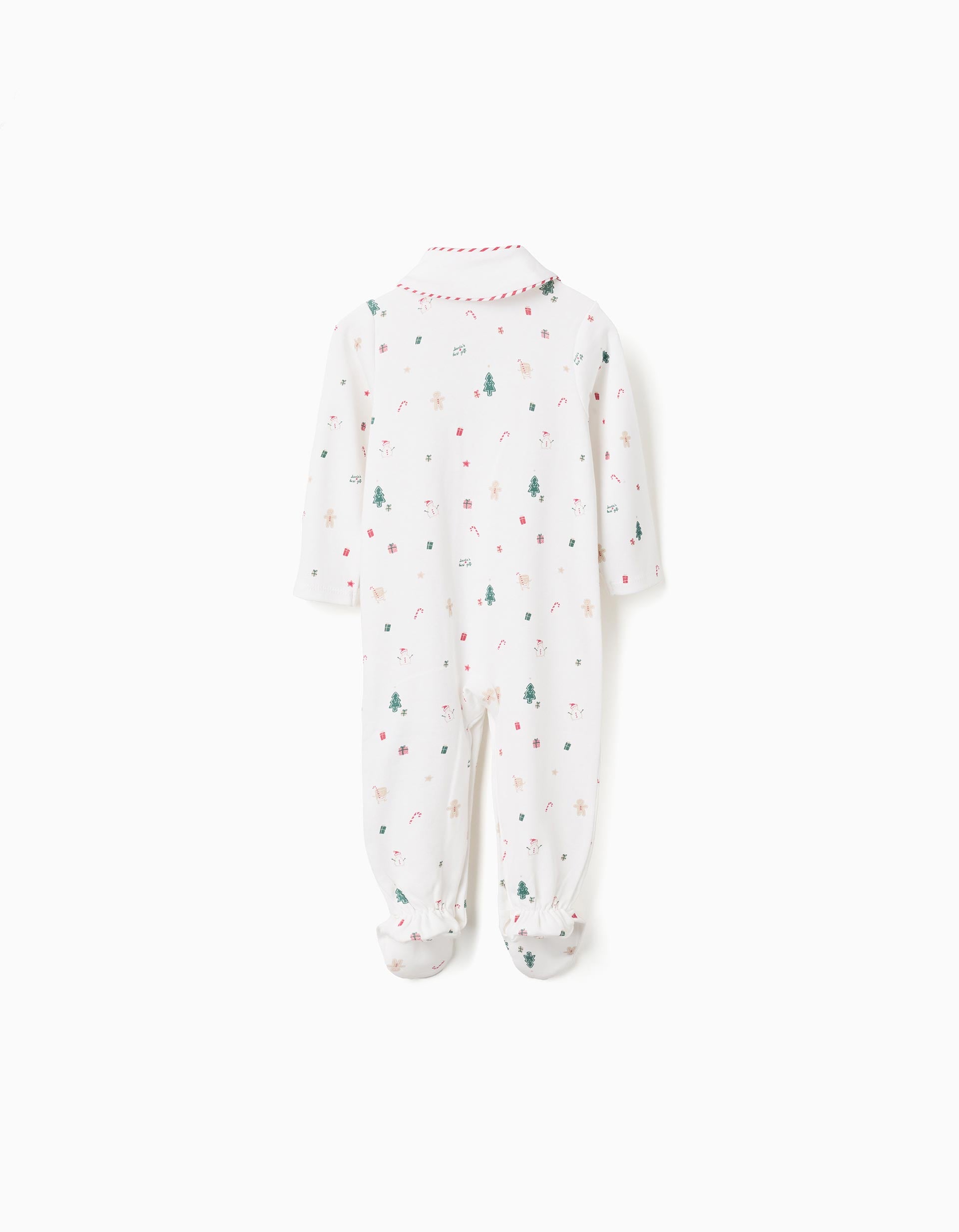 Babygrow and bib cotton set with motif for newborns and babies, white