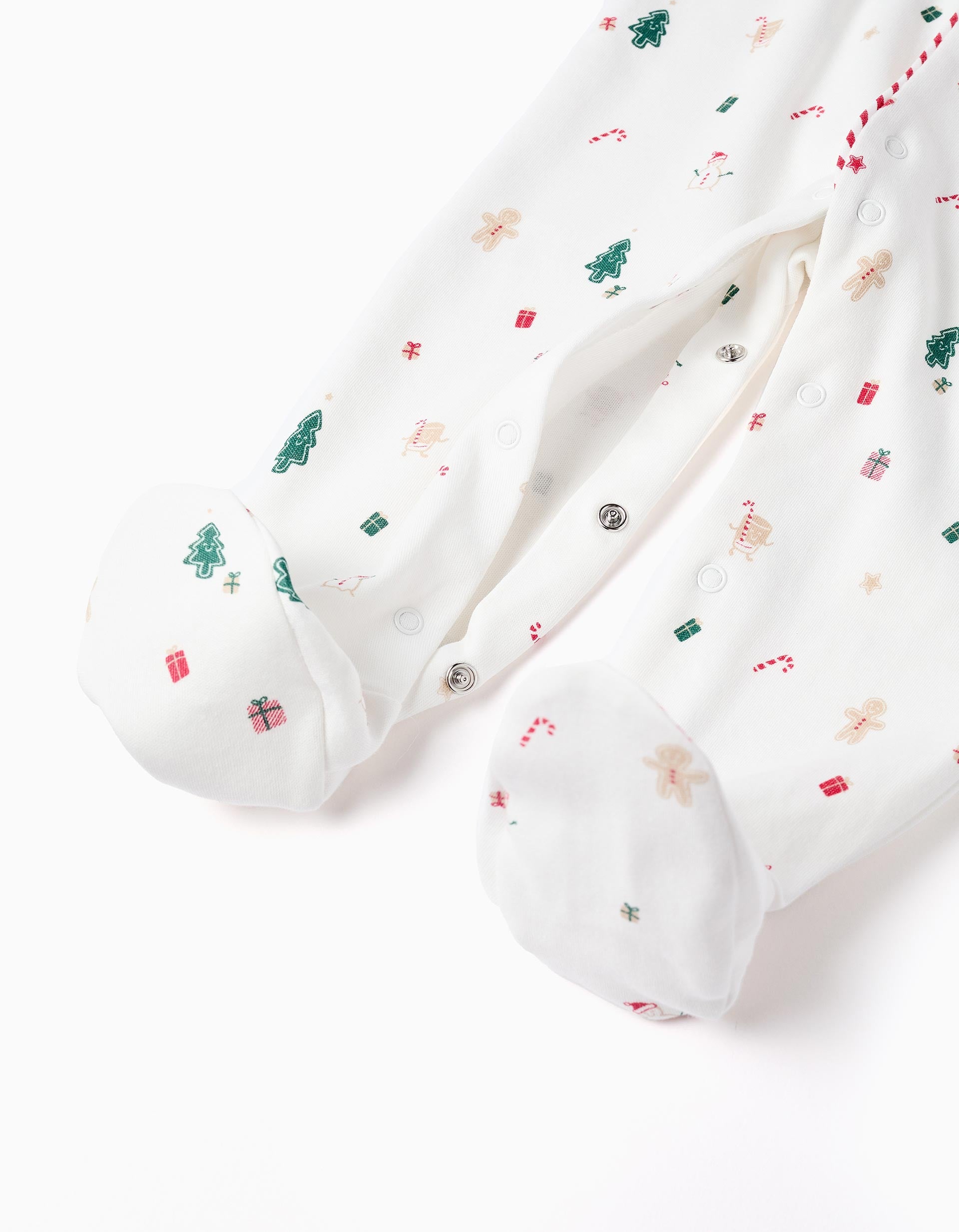 Babygrow and bib cotton set with motif for newborns and babies, white