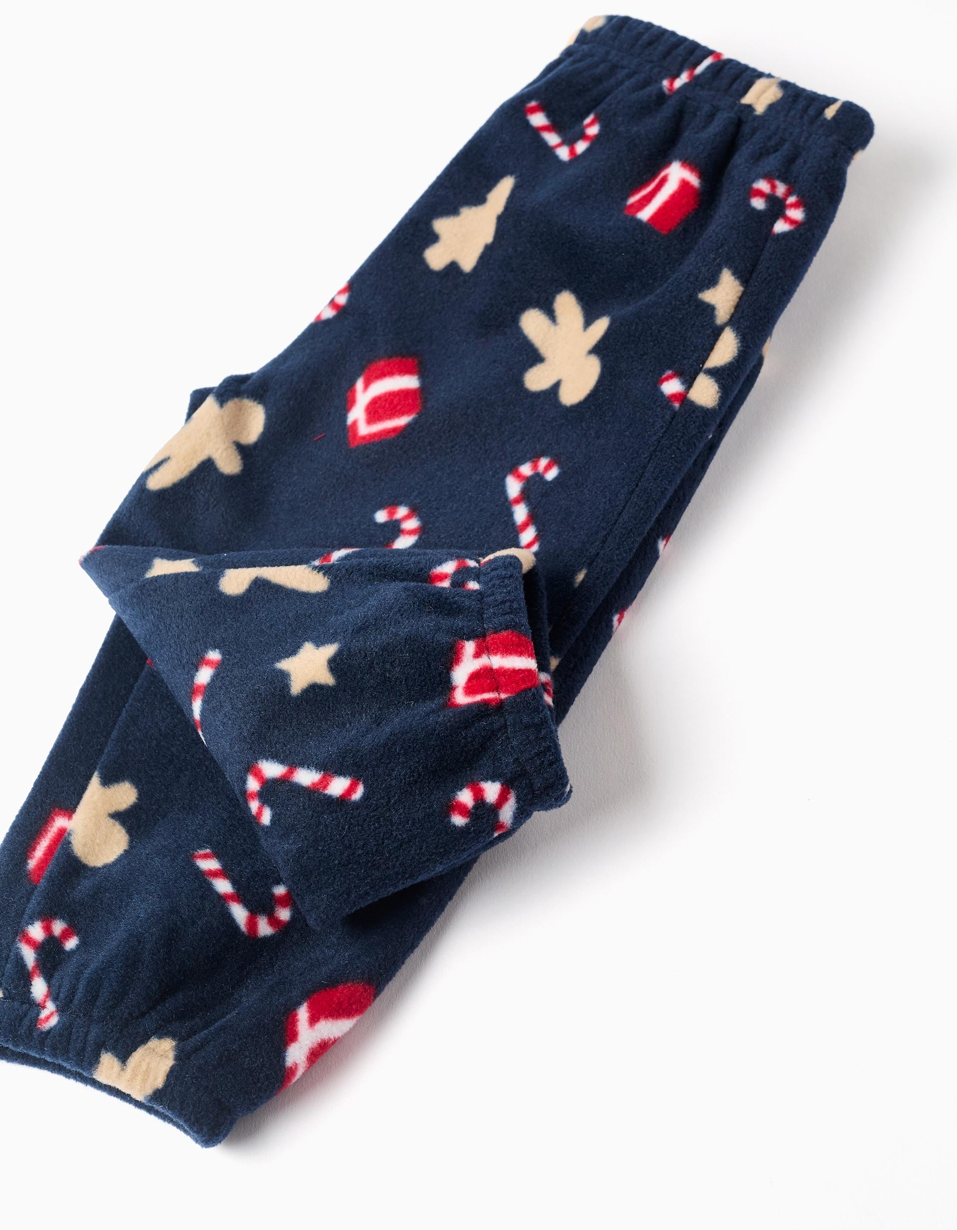 Polar fleece pyjamas with Christmas prints for babies, red/blue