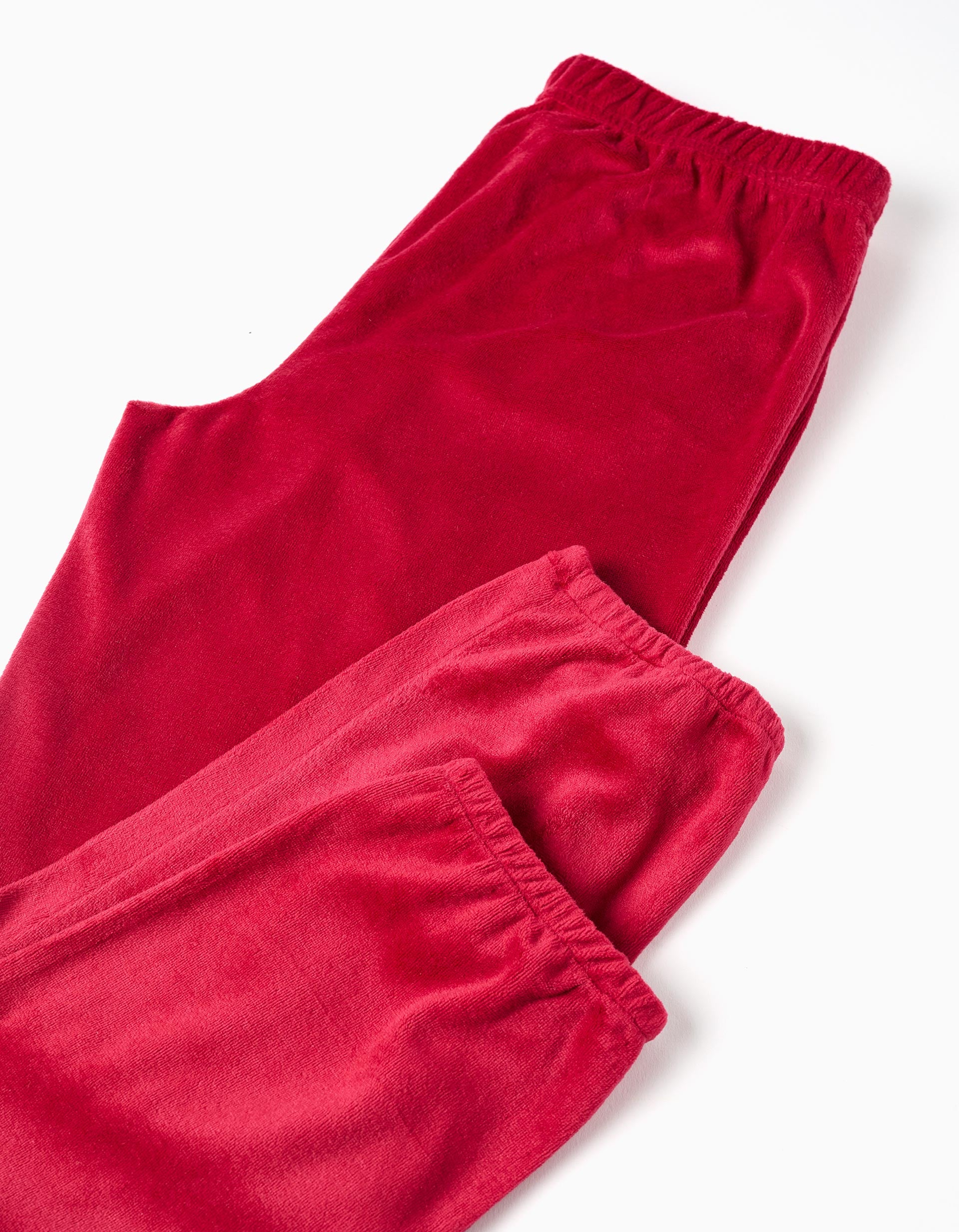 Velvet pyjamas with Stitch print for girls, beige/red