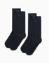 Pack 2 chaussettes hautes avec nœud pour fille, bleu foncé