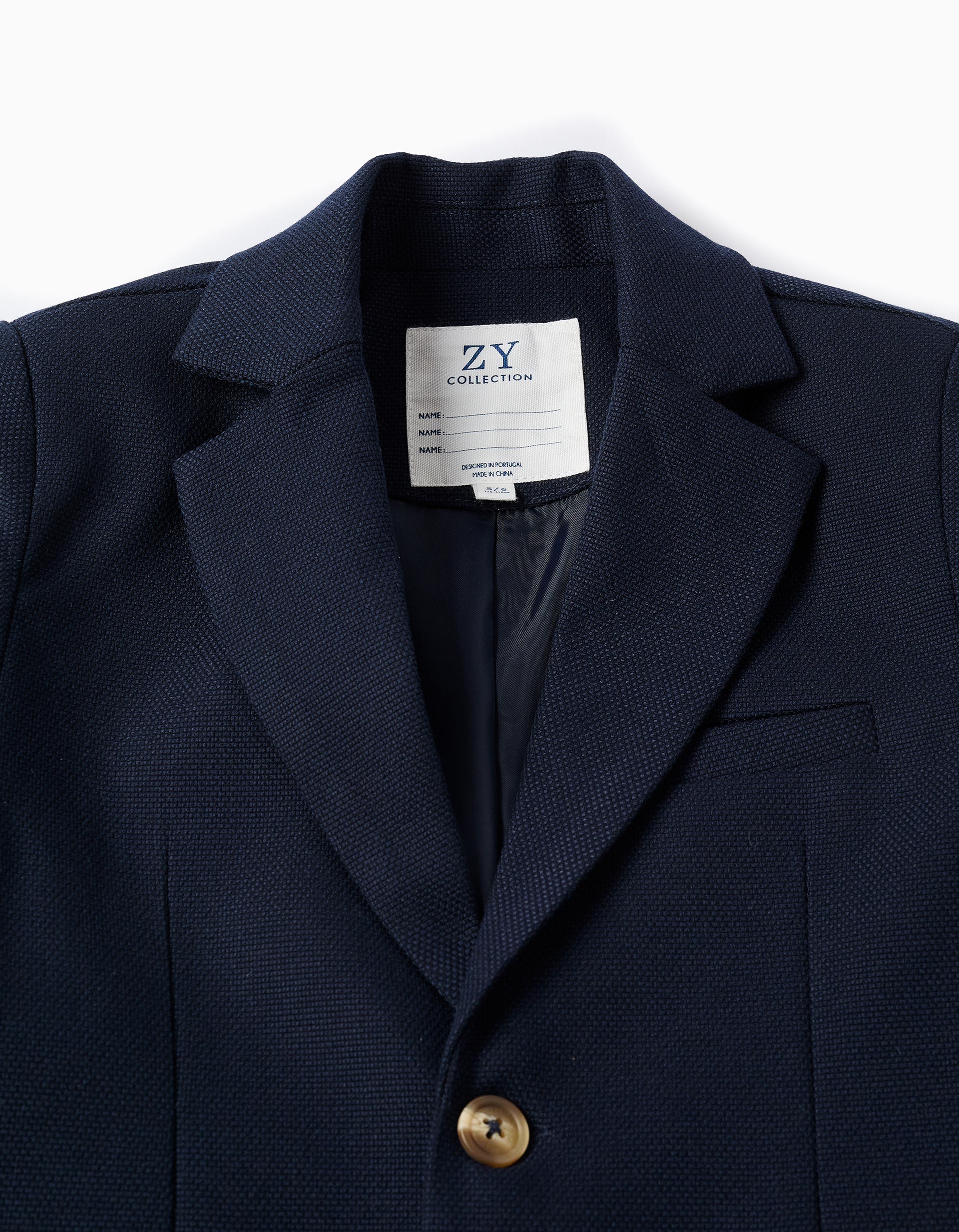 Blazer en piqué avec poches à rabat pour garçon, bleu foncé