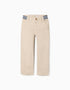 Pantalon chino en sergé avec bande à rayures pour garçon, beige clair
