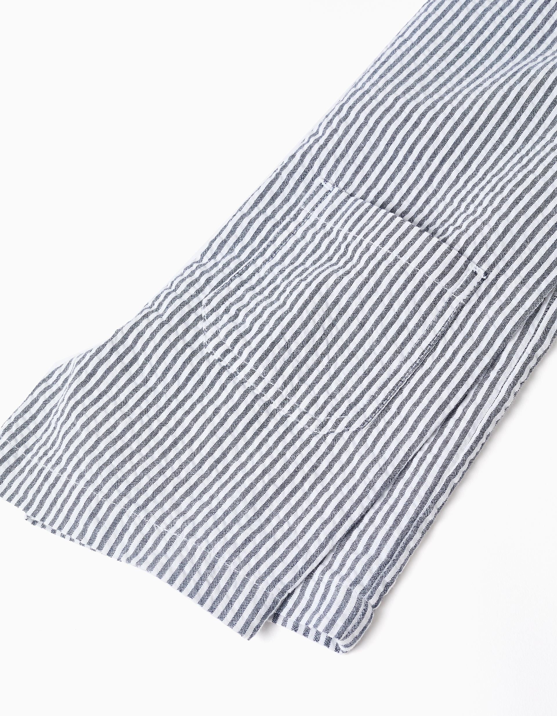 Peto en algodón a rayas y con bolsillos para bebé niño, blanco/azul
