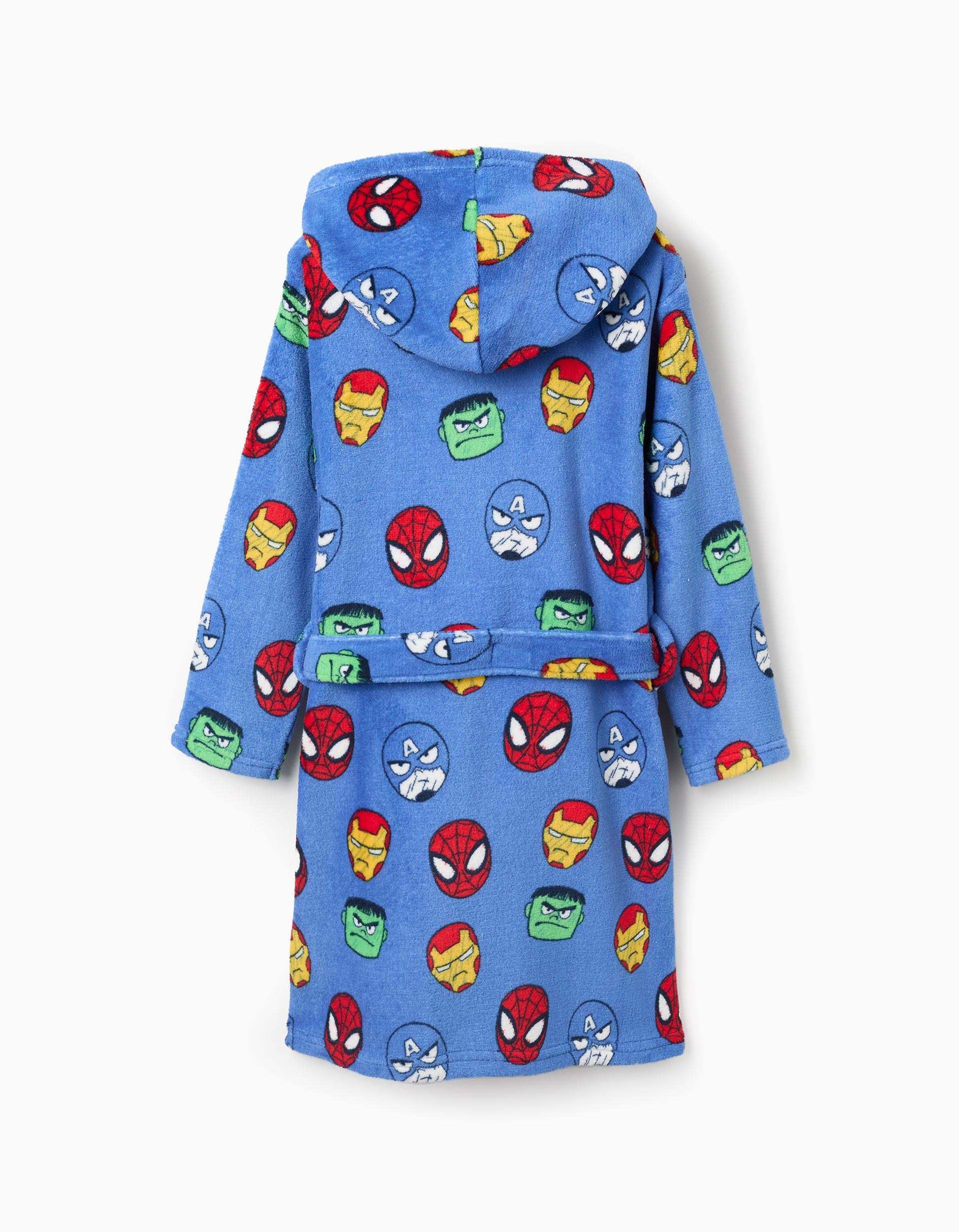 Albornoz de polar coral con motivo Avengers para niño, azul