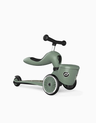 Scooter and Helmet Set Scoot & Ride 12M+, Green Lines