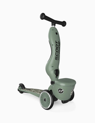 Scooter and Helmet Set Scoot & Ride 12M+, Green Lines