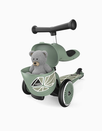 Scooter and Helmet Set Scoot & Ride 12M+, Green Lines