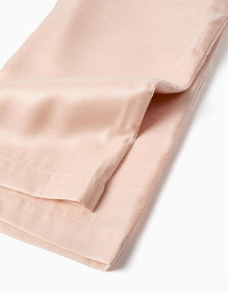 Pantalones de acetato con botones decorativos para niña, rosa
