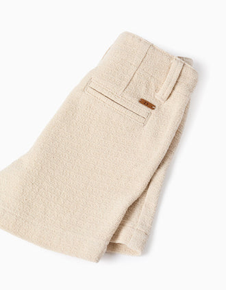 Bermudas midi de algodón dobby para bebé niño, beige claro