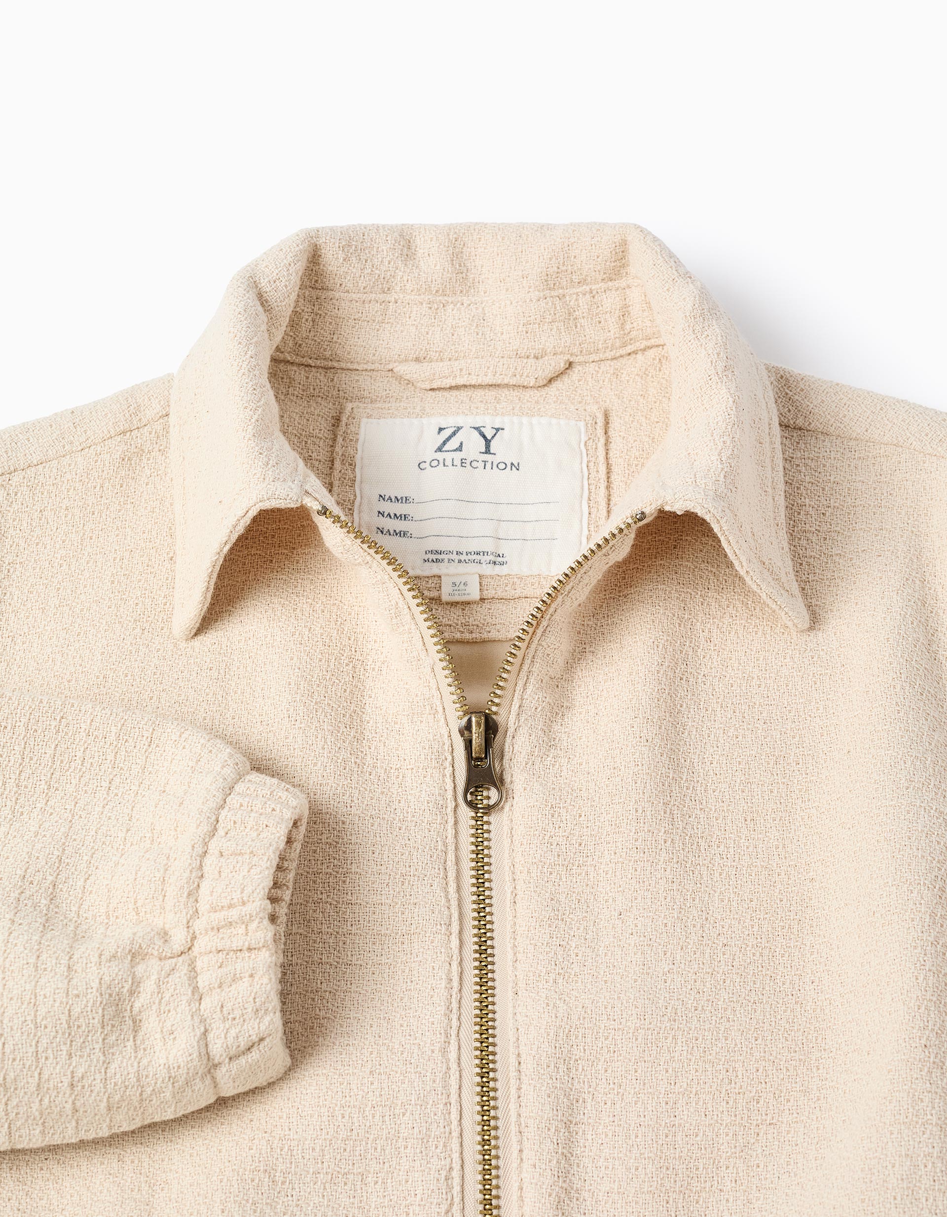 Blouson aviateur en coton avec poches à rabat pour garçon, beige clair