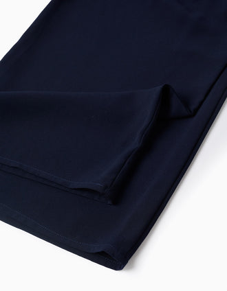 Pantalones de pierna ancha con pliegues para niña, azul oscuro