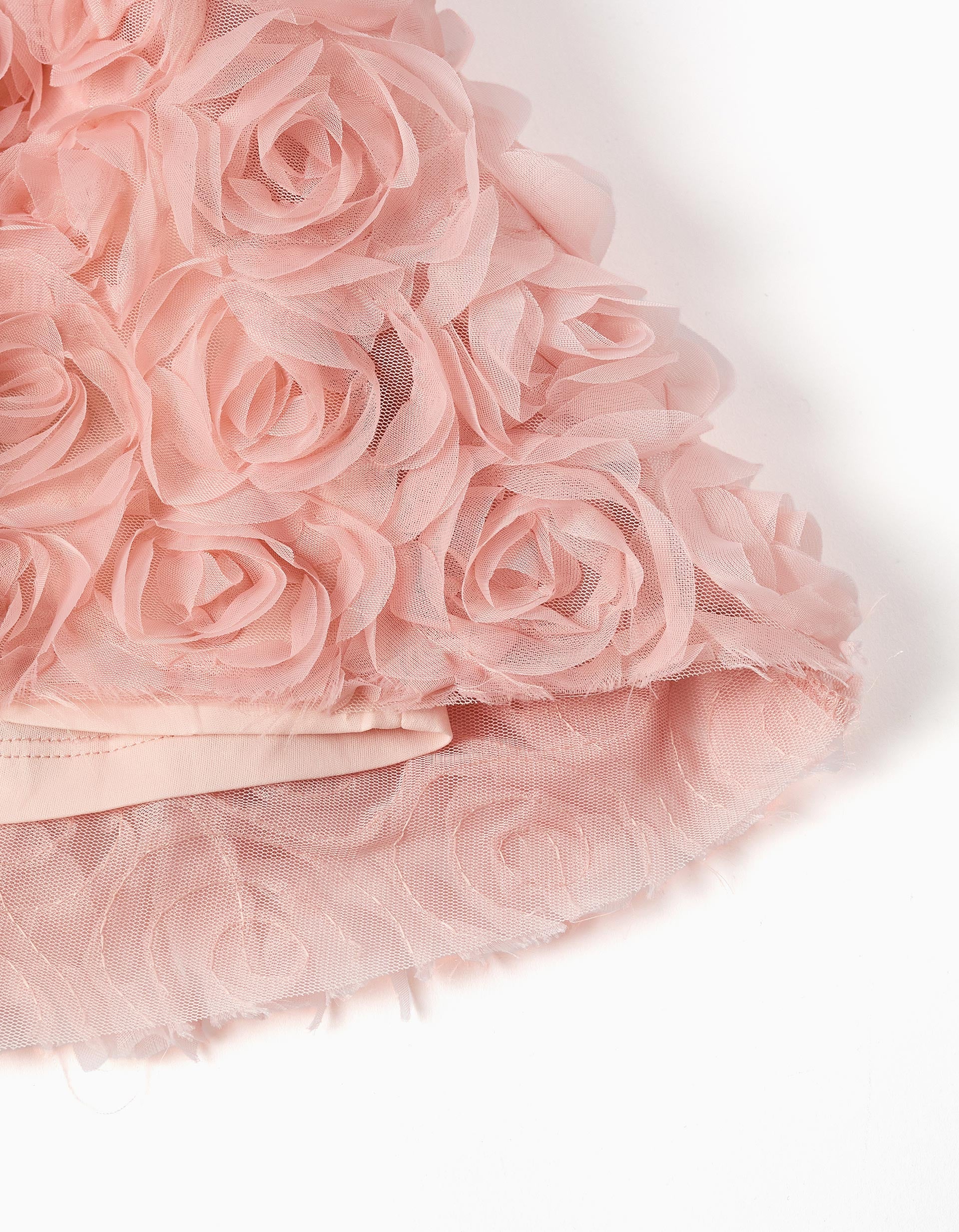 Vestido sin mangas de línea A con rosas para niña, rosa