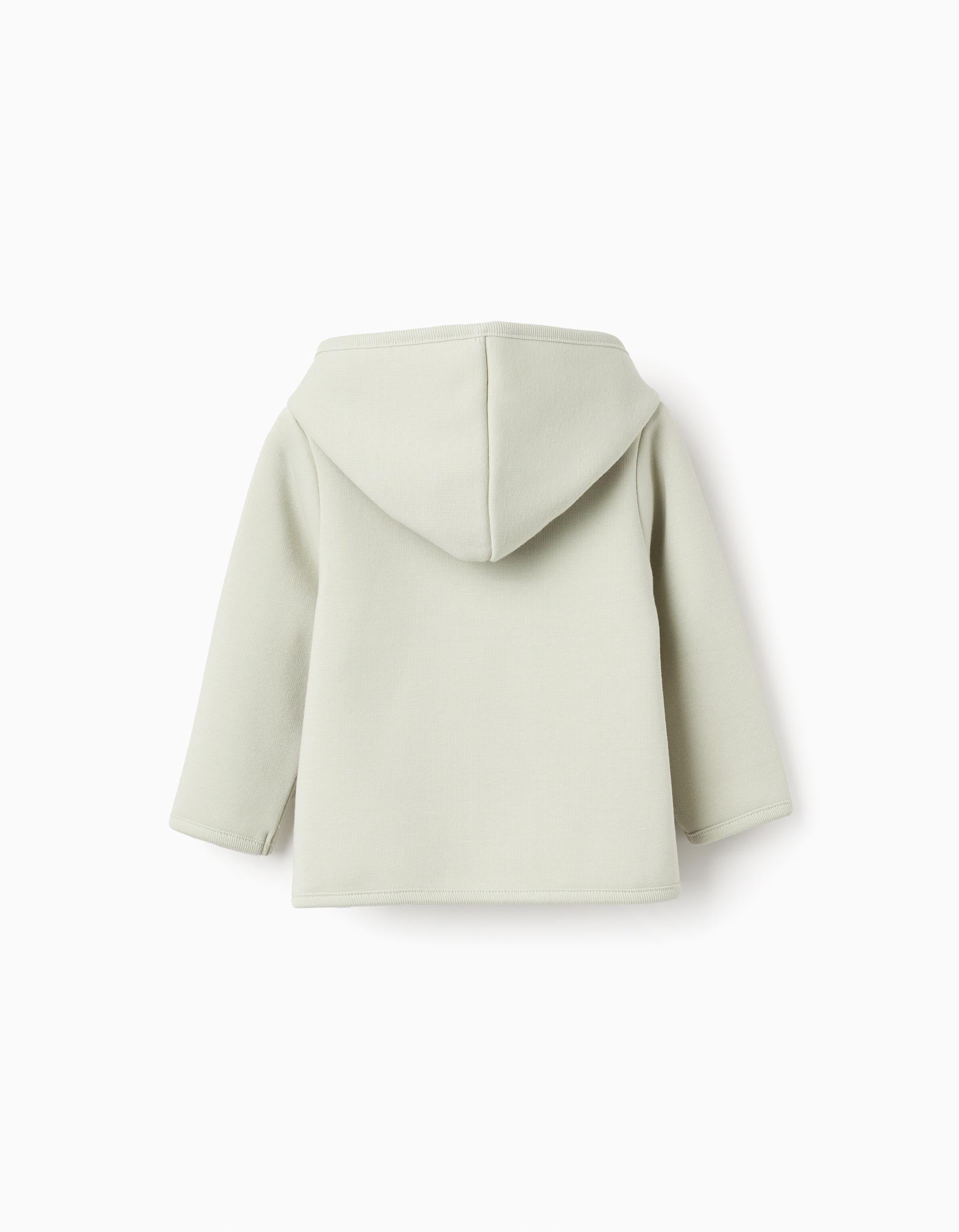 Chaqueta con capucha y forro polar térmico para recién nacido, verde