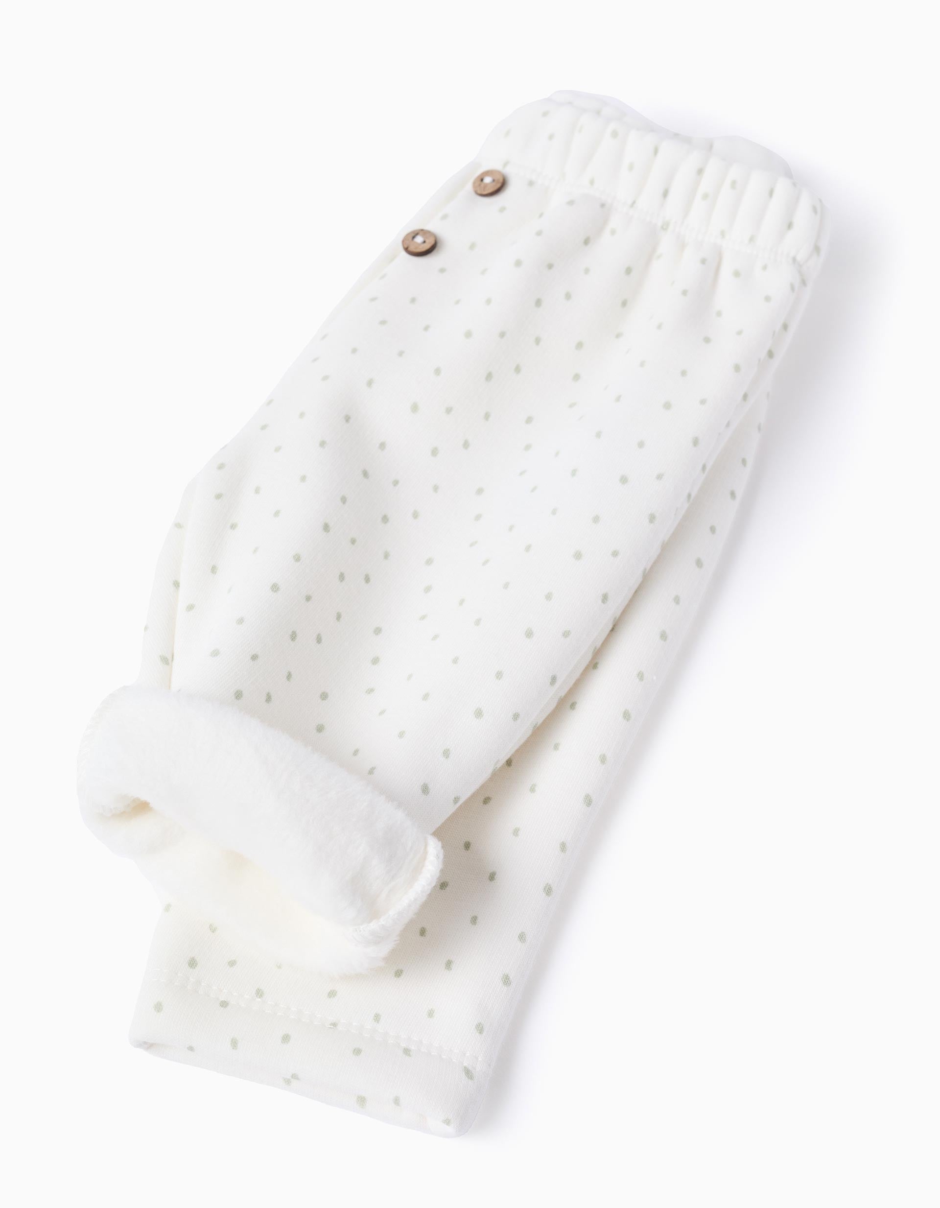 Sudadera + pantalón con forro polar térmico para recién nacido, blanco