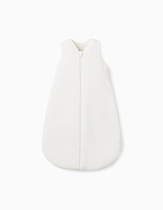 Saco de dormir acolchoado com 2.0 TOG para recém-nascidos, branco/verde