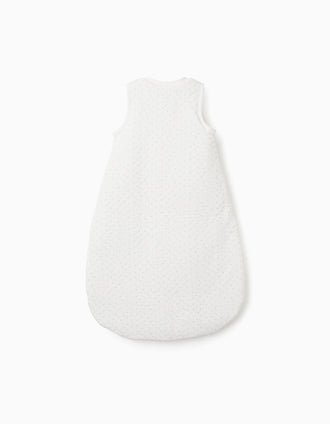 Saco de dormir acolchoado com 2.0 TOG para recém-nascidos, branco/verde