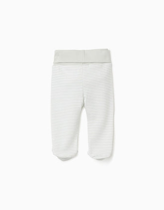 Pack de 4 calças com cintura alta para recém-nascido, branco/verde