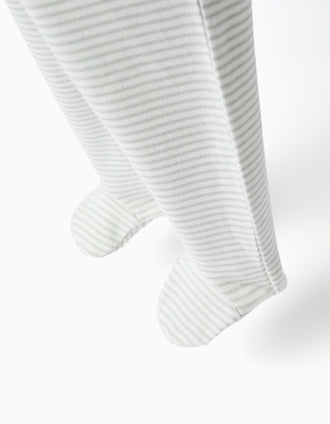 Pack de 4 calças com cintura alta para recém-nascido, branco/verde