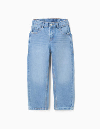Pantalón vaquero baggy para niño, azul claro