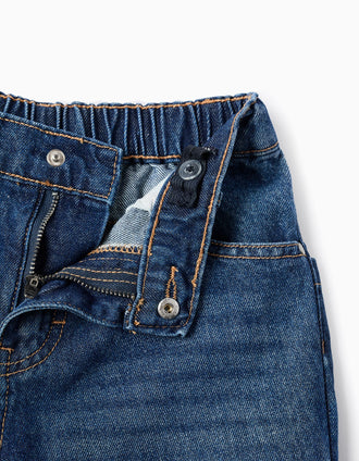 Pantalón vaquero baggy para niño, azul oscuro