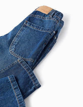 Pantalón vaquero baggy para niño, azul oscuro