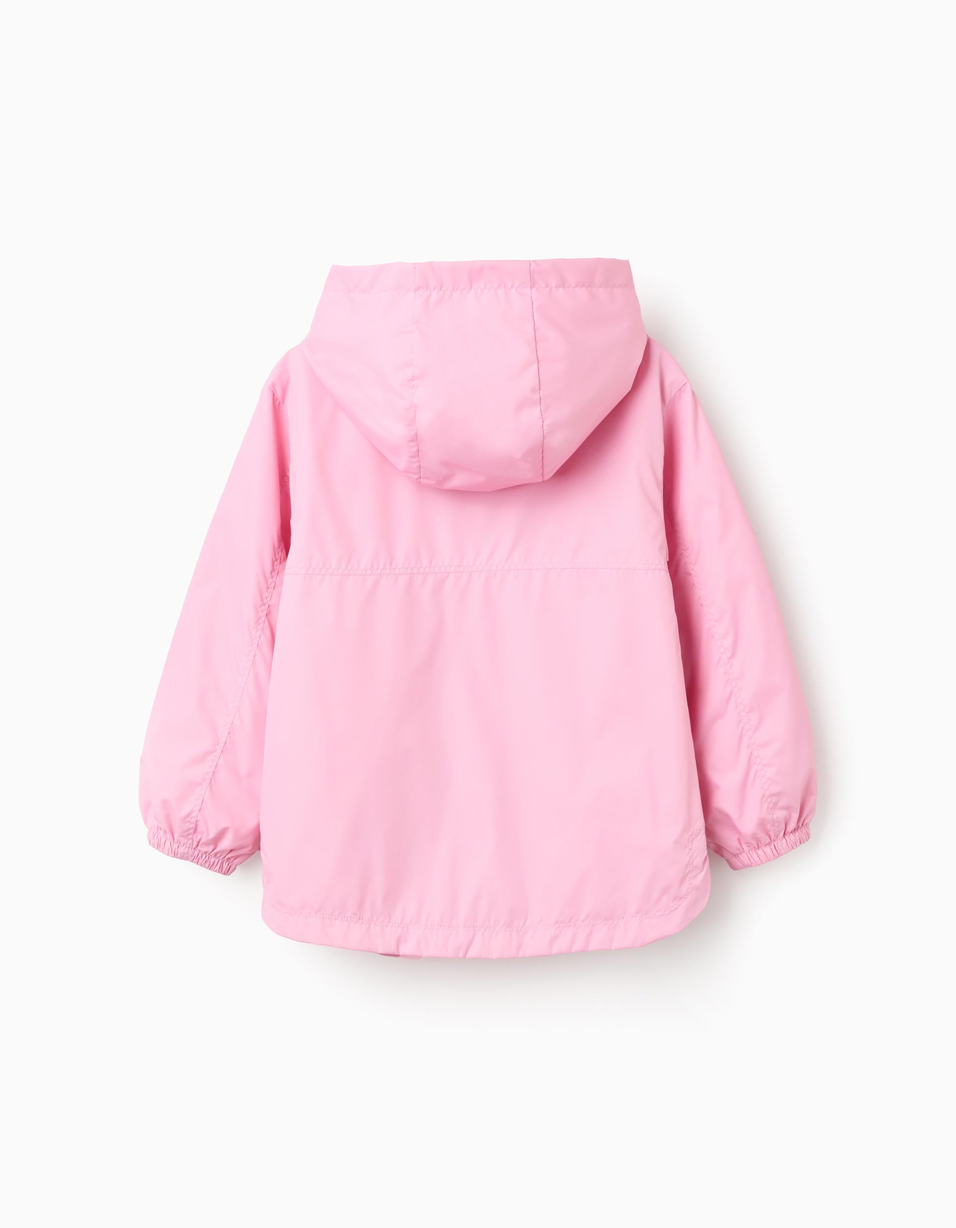 Coupe-vent à capuche et doublure pour fille, rose