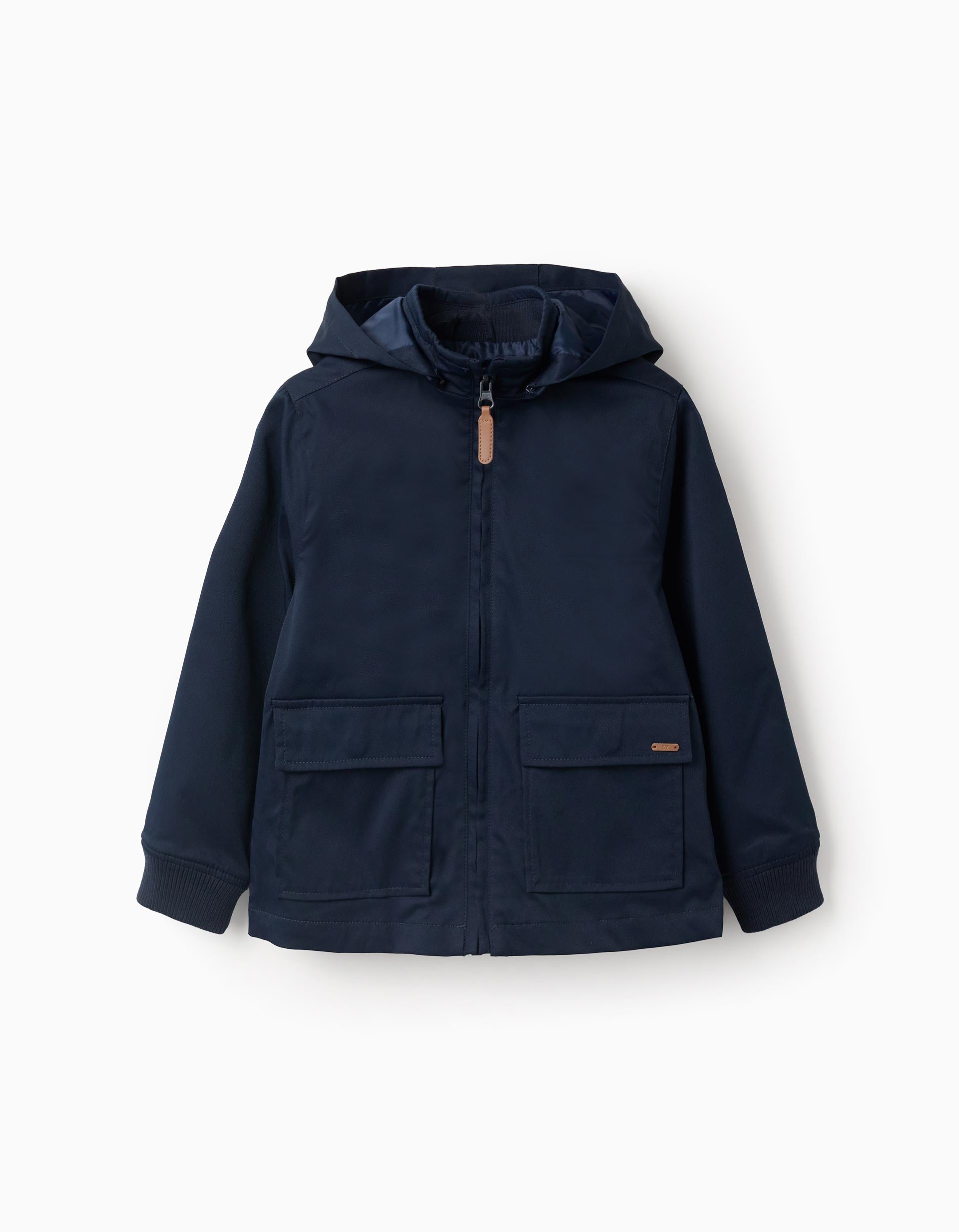 Veste avec doublure et capuche amovible pour garçon, bleu foncé