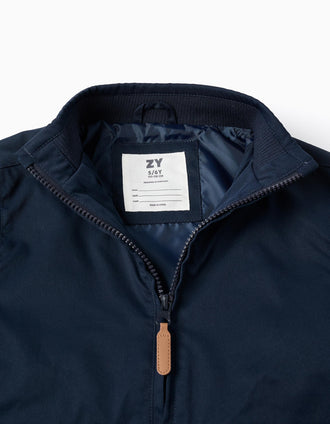 Chaqueta con forro y capucha desmontable para niño, azul oscuro