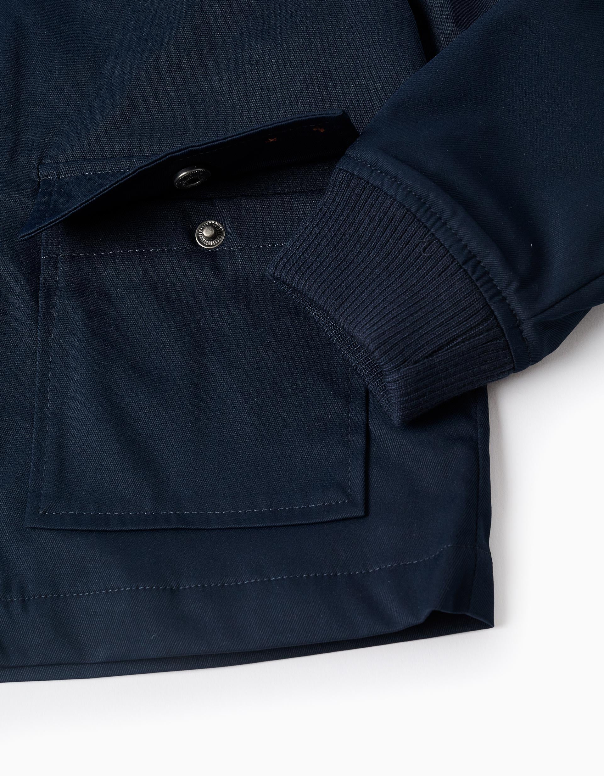 Veste avec doublure et capuche amovible pour garçon, bleu foncé