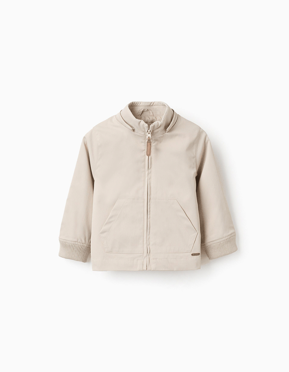 Veste avec doublure et capuche amovible pour bébé garçon, beige clair