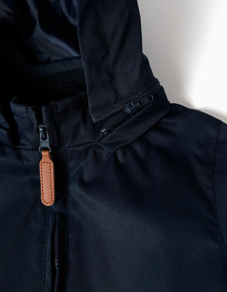 Chaqueta con forro y capucha desmontable para bebé niño, azul oscuro