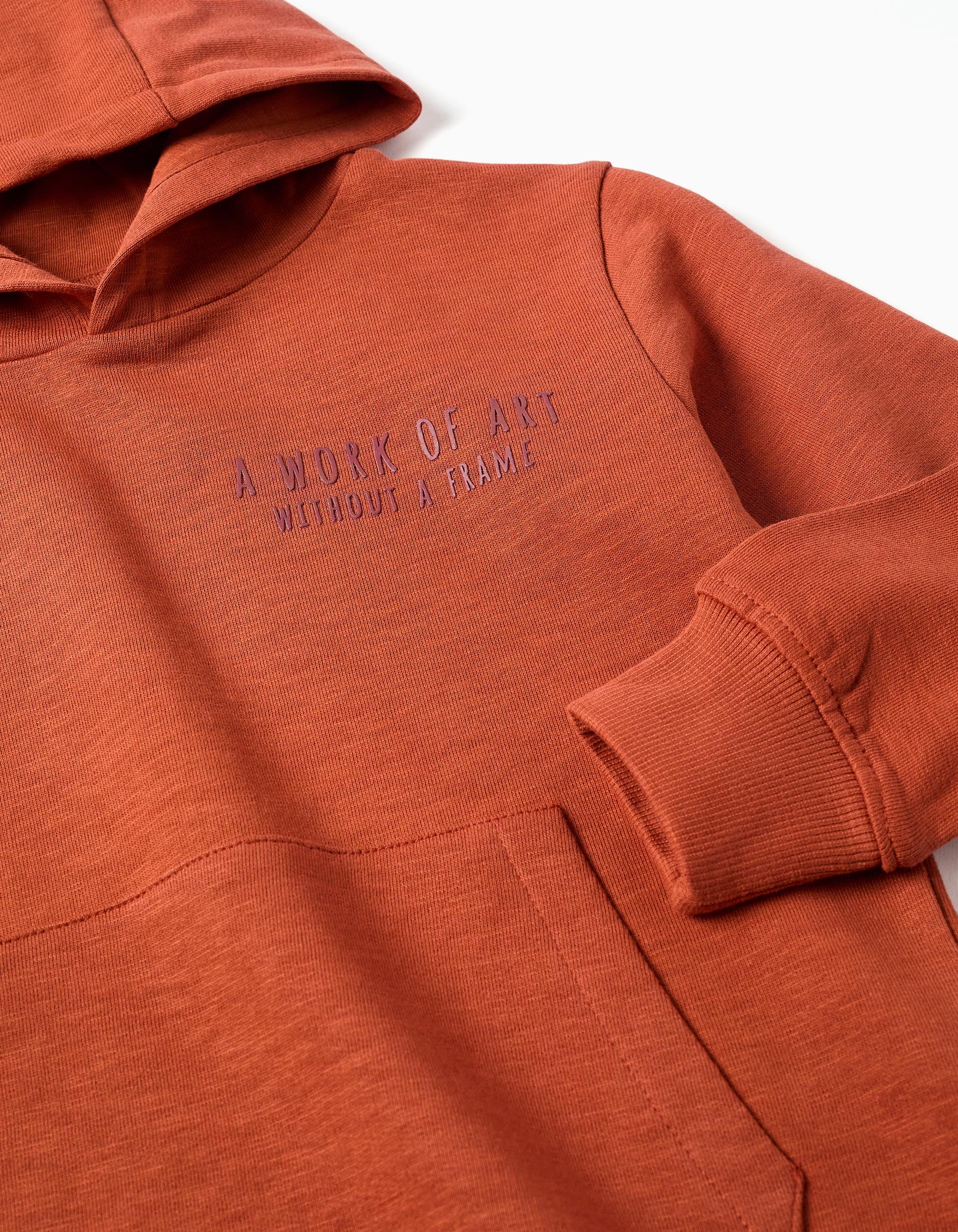 Sweat à capuche avec imprimés Work of Art pour garçon, orange