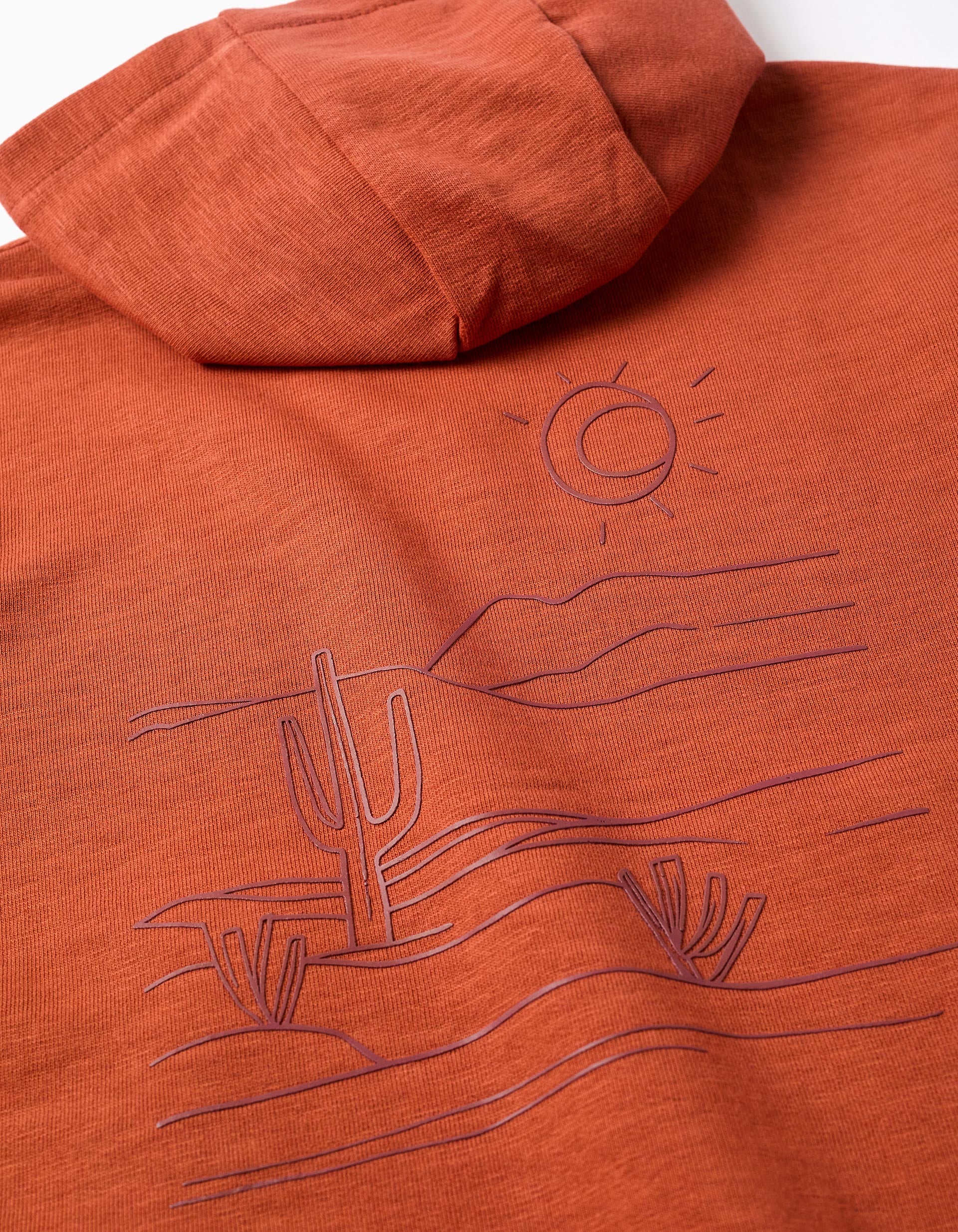 Sweat à capuche avec imprimés Work of Art pour garçon, orange