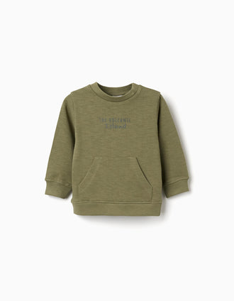 Sweat de algodão Volcanic Island para bebé menino, verde-escuro