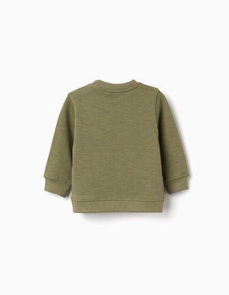 Sweat de algodão Volcanic Island para bebé menino, verde-escuro