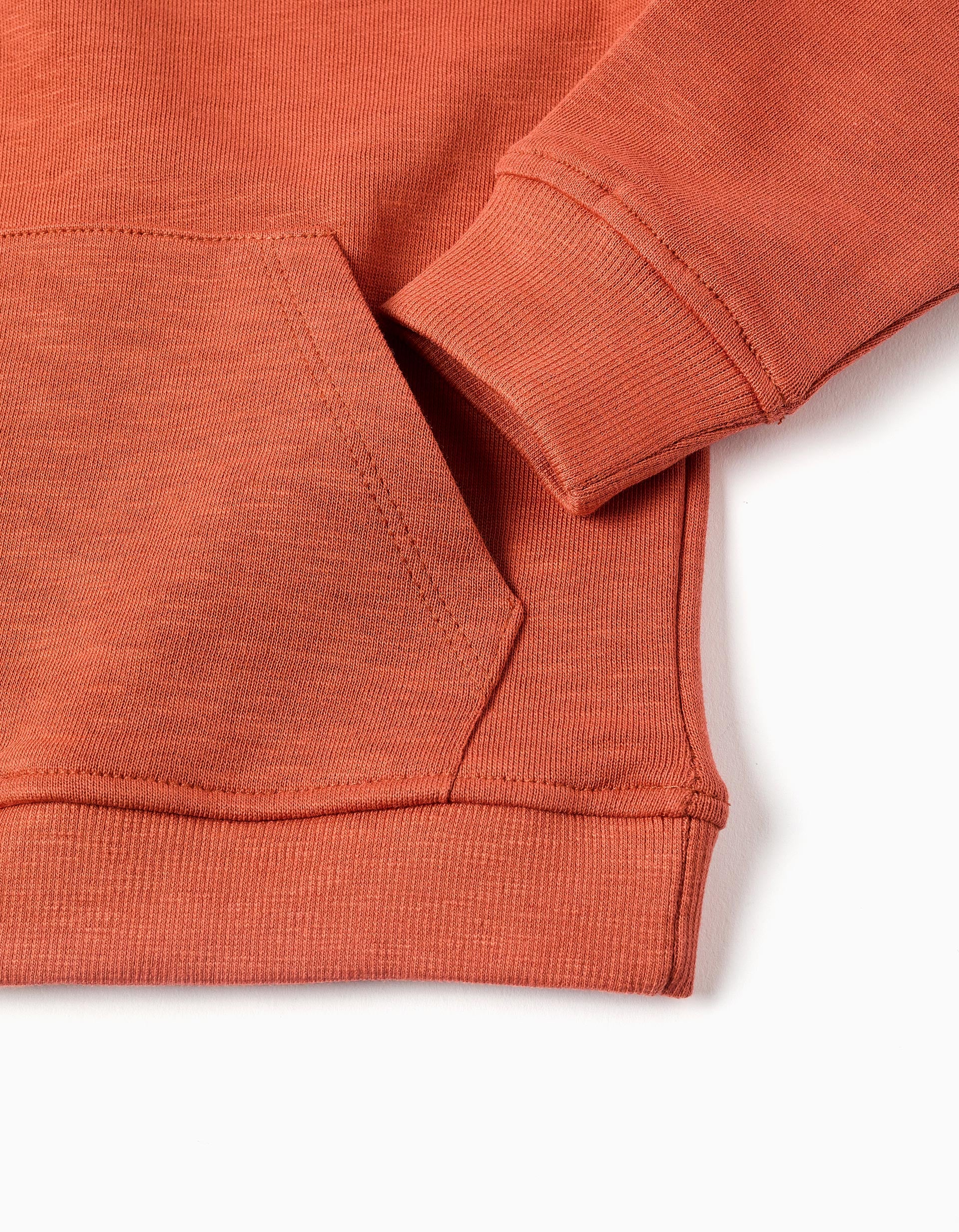 Cotton sweatshirt with Work of Art print for baby boys, orange