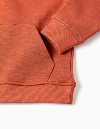 Sweat de algodão com estampado Work of Art para bebé menino, laranja