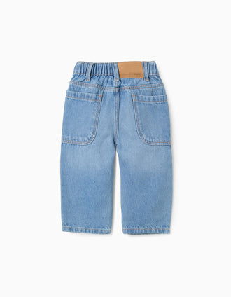 Baggy denim trousers for baby boys, light blue