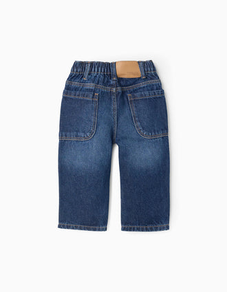 Pantalón vaquero baggy para bebé niño, azul oscuro