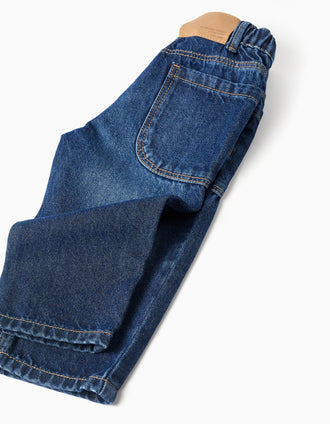 Pantalón vaquero baggy para bebé niño, azul oscuro
