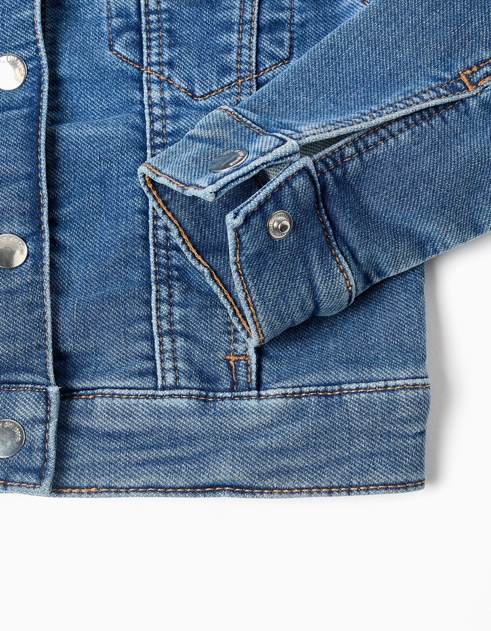 Veste en jean à quatre poches pour fille, bleu