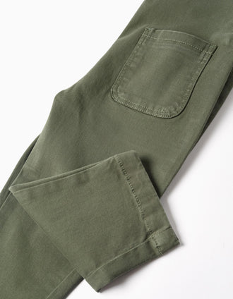 Twill dungarees with cargo pockets for baby boys, dark green