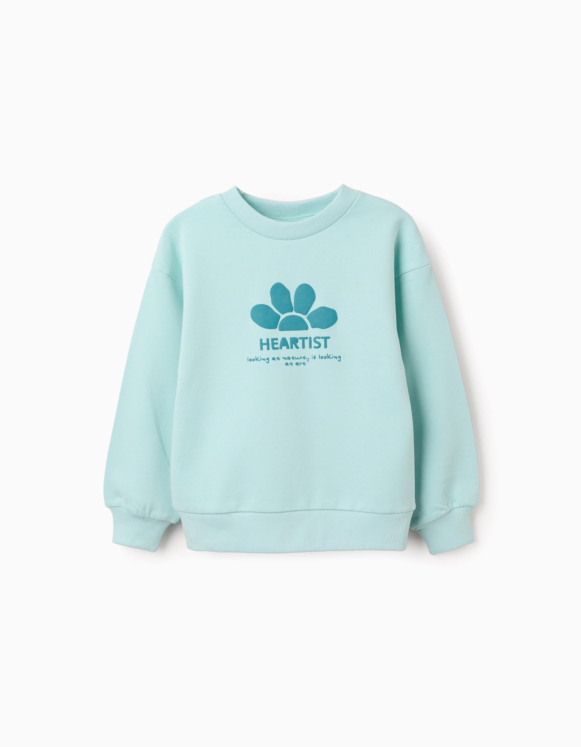 Sweat en coton avec imprimé Heartist pour fille, bleu clair