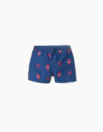 Bañador con motivo de Spider-Man y cordón para niño, azul
