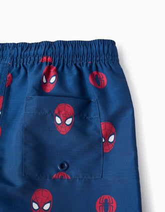 Bañador con motivo de Spider-Man y cordón para niño, azul