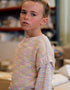 Cotton knit jumper with ruffles for girls, beige/blue/pink/yellow